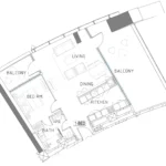 Floor plan for 1 bed unit