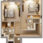 Floor plan for 3 bed unit