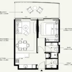 Floor plan for 1 bed unit
