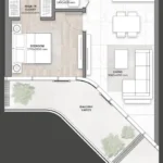 Floor plan for 1 bed unit