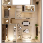 Floor plan for 2 bed unit