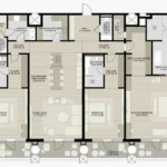 Floor plan for 3 bed unit