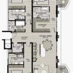 Floor plan for 3 bed unit