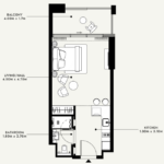 Floor plan for 0 bed unit