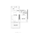 Floor plan for 1 bed unit