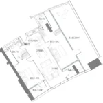 Floor plan for 2 bed unit