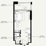 Floor plan for 0 bed unit
