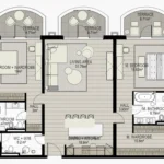 Floor plan for 2 bed unit