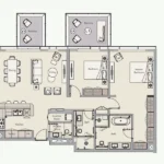 Floor plan for 2 bed unit