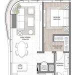Floor plan for 1 bed unit