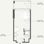 Floor plan for 0 bed unit
