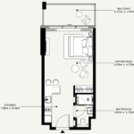 Floor plan for 0 bed unit