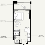 Floor plan for 0 bed unit
