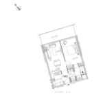 Floor plan for 1 bed unit