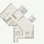 Floor plan for 2 bed unit