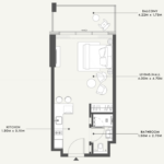 Floor plan for 0 bed unit
