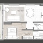 Floor plan for 1 bed unit