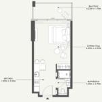 Floor plan for 0 bed unit