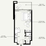 Floor plan for 0 bed unit