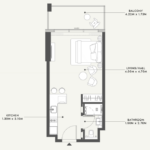 Floor plan for 0 bed unit