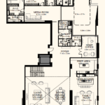 Floor plan for 4 bed unit