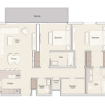 Floor plan for 2 bed unit
