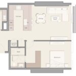 Floor plan for 1 bed unit