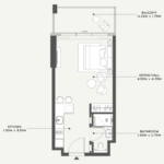 Floor plan for 0 bed unit