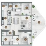 Floor plan for 2 bed unit