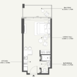 Floor plan for 0 bed unit