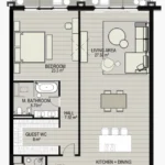 Floor plan for 1 bed unit