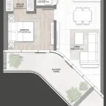 Floor plan for 1 bed unit