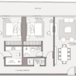 Floor plan for 3 bed unit