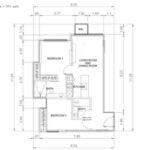 Floor plan for 2 bed unit