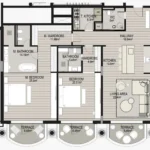 Floor plan for 2 bed unit