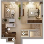 Floor plan for 3 bed unit