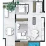 Floor plan for 2 bed unit