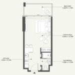 Floor plan for 0 bed unit