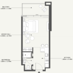 Floor plan for 0 bed unit