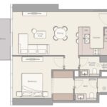 Floor plan for 1 bed unit
