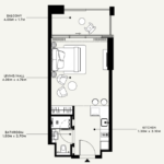 Floor plan for 0 bed unit
