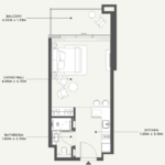 Floor plan for 0 bed unit