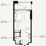 Floor plan for 0 bed unit