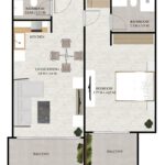 Floor plan for 1 bed unit